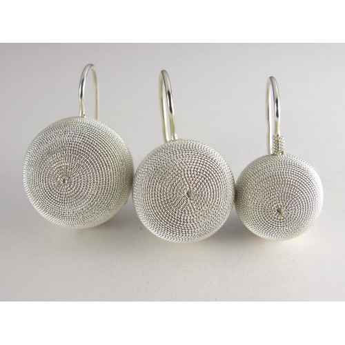 Sardinian jewels, filigree earrings, a fish hook fastening half sphere