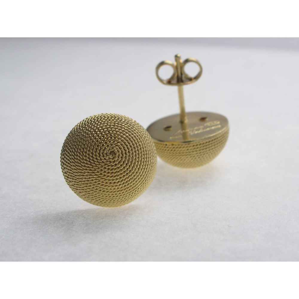 Orecchini bottone filigrana sarda dorati