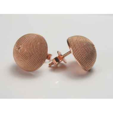 Bouton boucles d'oreilles en filigrane sardes, rosé