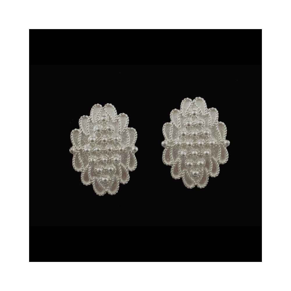 Orecchini filigrana a foglia in oro bianco 