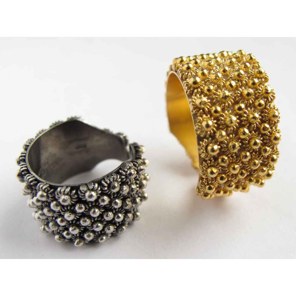 Veretta sarda in argento dorato 4 fili nido