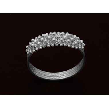 Anello Fede sarda in filigrana oro bianco fili 2 