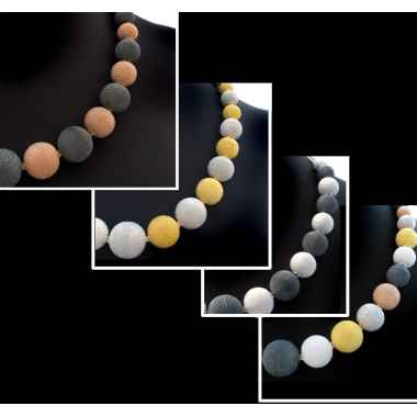 Collana in filigrana con sfere colorate