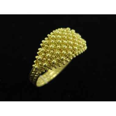 Anillo de Cerdeña, oro amarillo, modelo de nido de 4 hilos