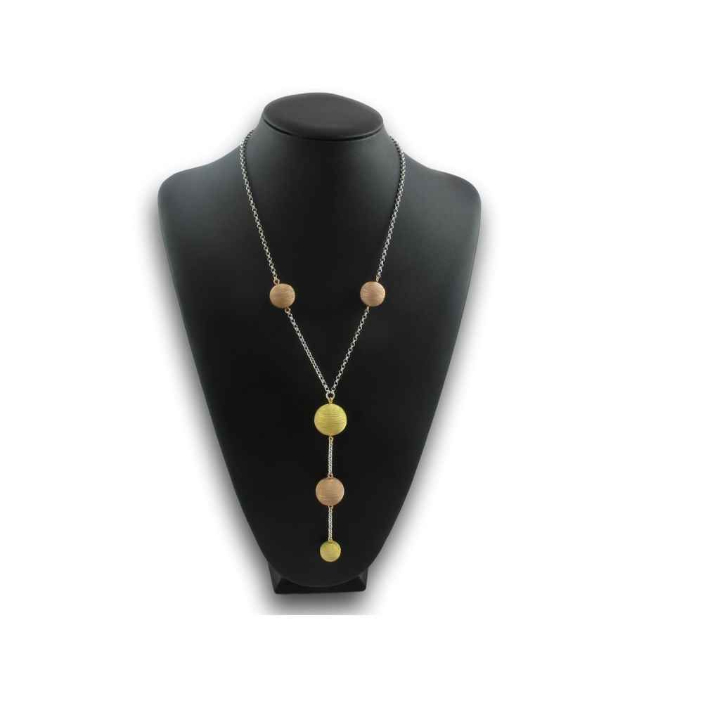 Collana in argento lavorata a mano con sfere colorate 