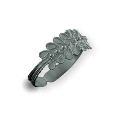 Fede sarda oro bianco rodiata lato