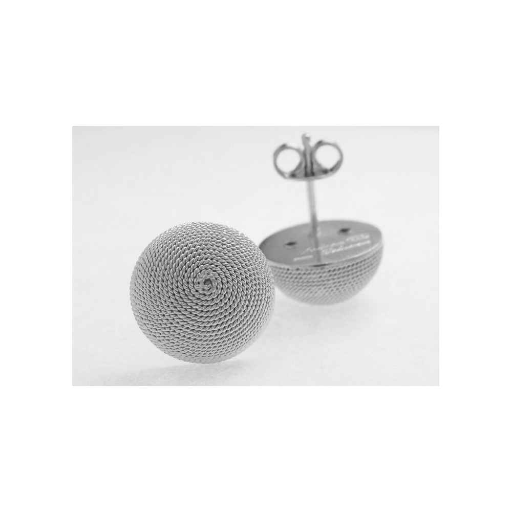 Orecchini filigrana bottone, argento mezza sfera