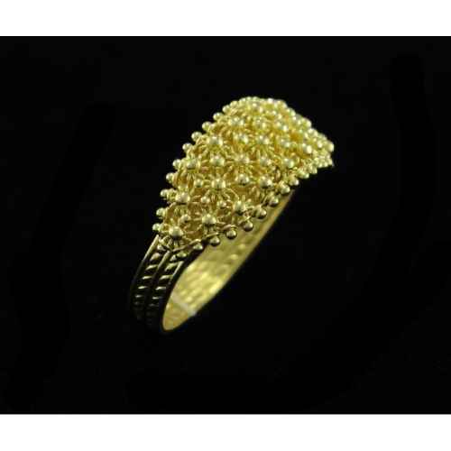 Anillo de filigrana sarda en amarillo oro 3 hilos nido