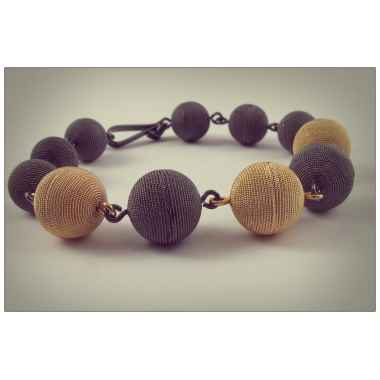 Pulsera de filigrana sarda, bruñido y dorado