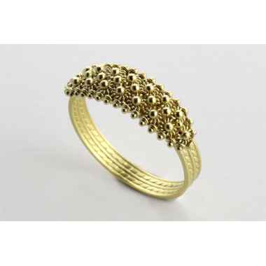 Anillo de Cerdeña, panal, amarillo filigrana de oro, 2 hilos