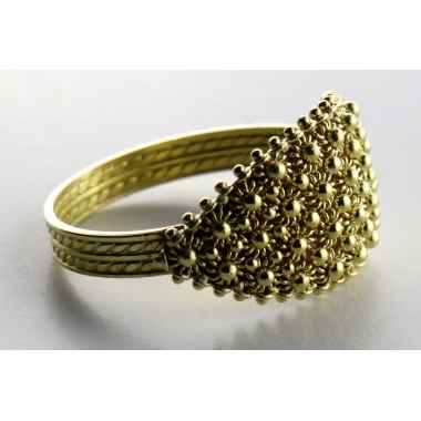 Sardinian wedding ring yellow gold 4-wire honeycomb