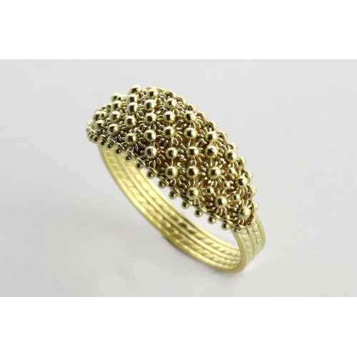 Anillo de filigrana sarda en amarillo oro 3 hilos nido
