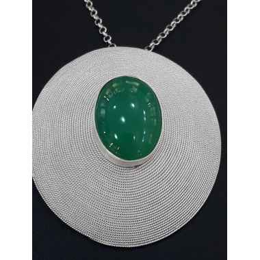 Ciondolo in filigrana con pietra crisoprasio