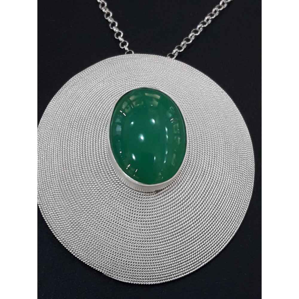 Ciondolo in filigrana con pietra crisoprasio