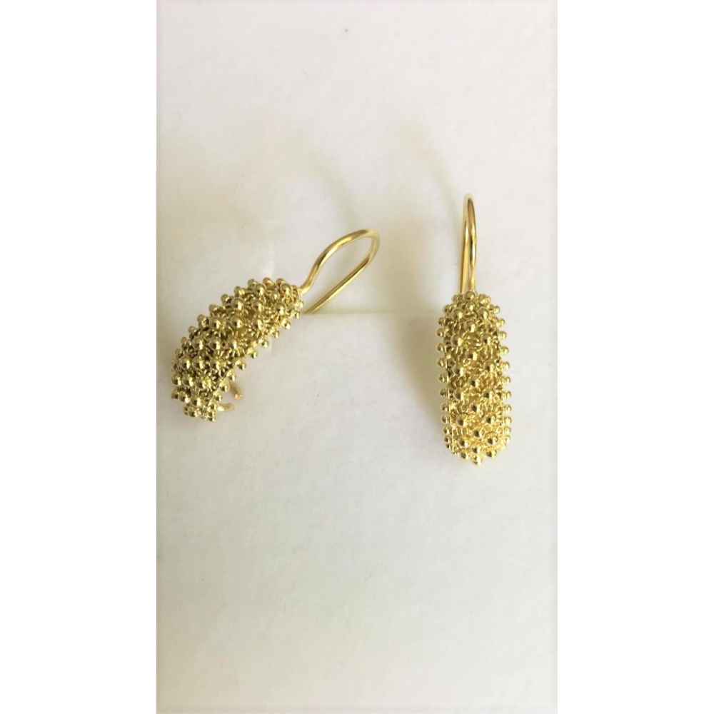 Boucles d'oreilles en filigrane sardes nid d'abeilles d'or pivot attente