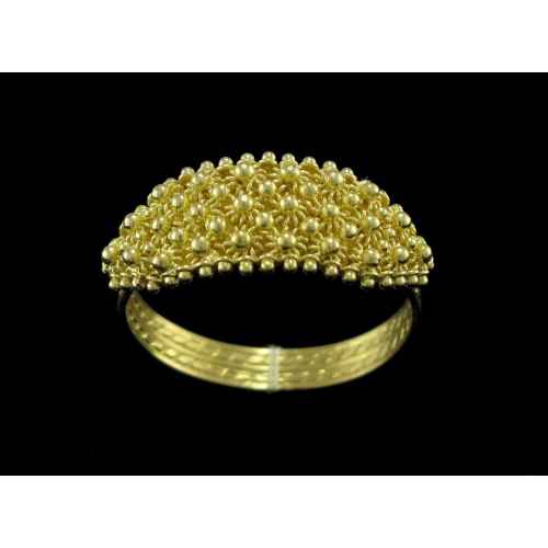 Anillo de filigrana sarda en amarillo oro 3 hilos nido