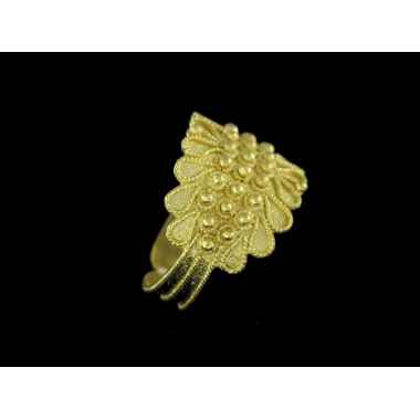 Fedina sarda filigrana oro foglia 3 fili lato