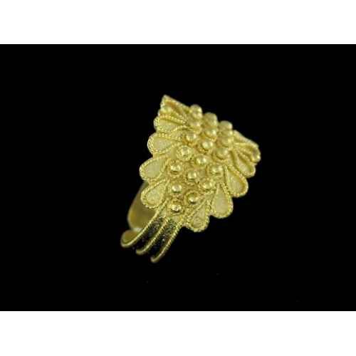 Fedina sarda filigrana oro foglia 3 fili lato