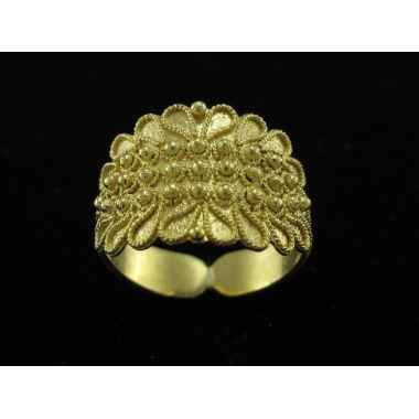 Fedina sarda filigrana oro foglia 3 fili lato