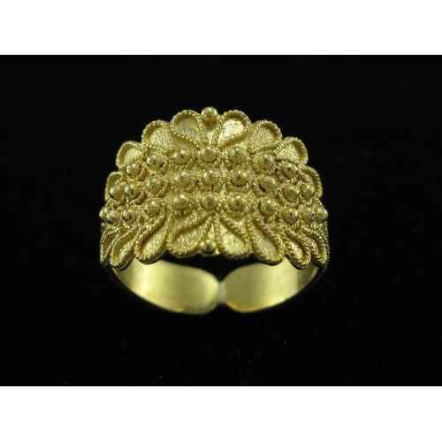 Fedina sarda filigrana oro foglia 3 fili lato