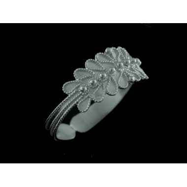 Fede sarda oro bianco rodiata lato