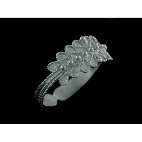 Fede sarda oro bianco rodiata lato