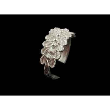 Anello Fede sarda argento 1 filo foglia