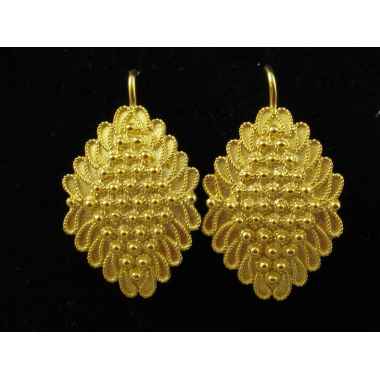 Orecchini filigrana sarda argento dorato 