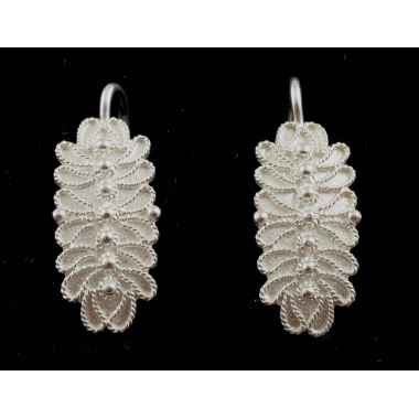 Orecchini filigrana argento pernio a foglia 