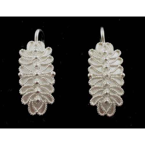 Orecchini filigrana argento pernio a foglia 