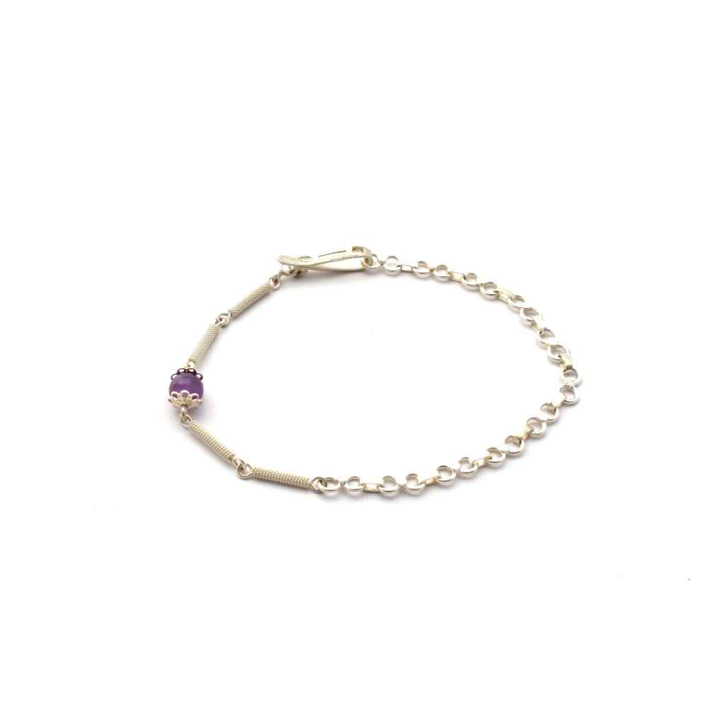 Bracciale filigrana sarda con sfera ametista 