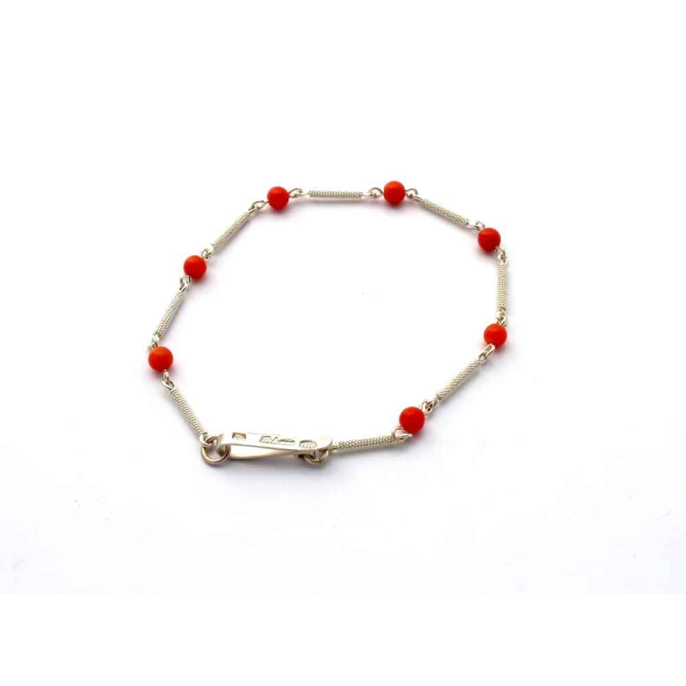 Bracciale sardo realizzato a mano filigrana e corallo
