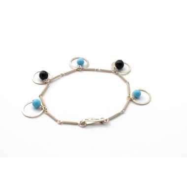 Filigrana sarda bracciale onice e turchese