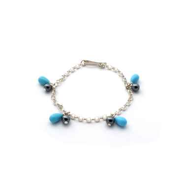 Bracciale in filigrana sarda con turchese e onice 