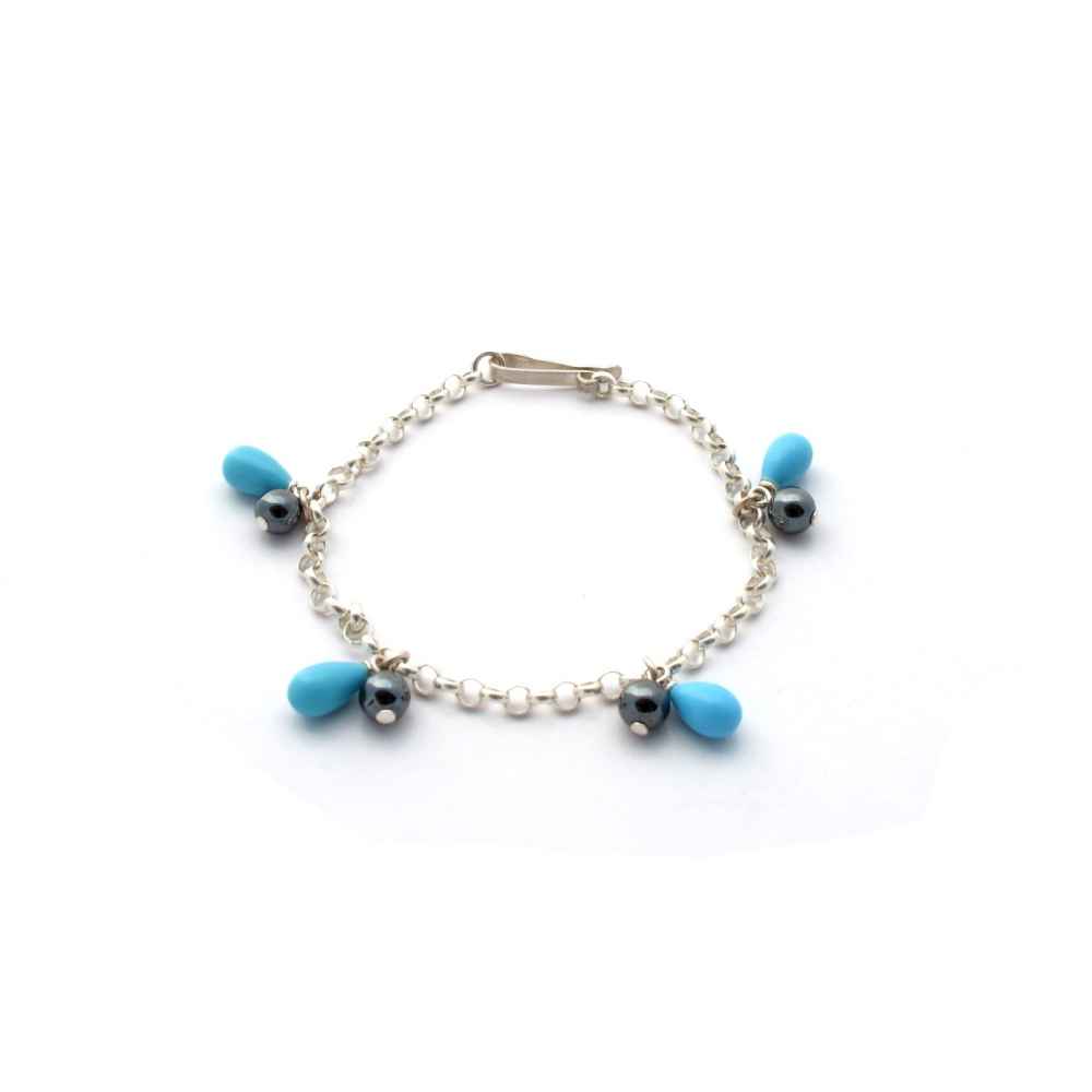 Bracciale in filigrana sarda con turchese e onice 