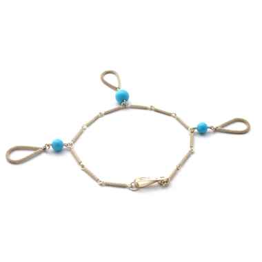 Bracciale gocce di filigrana sarda argento con turchese 